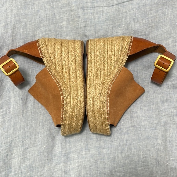 Chloe tan leather wedge Espadrilles - Picture 5 of 8